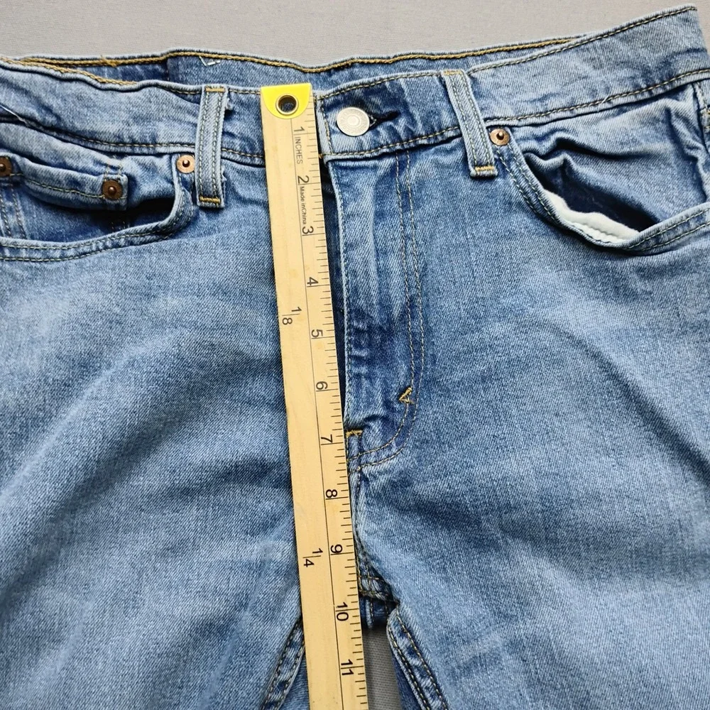 Levis 513 Slim Straight Light Wash Blue Denim Jeans Mens 30x32 Stretch